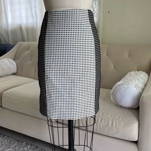 BEBE high waist black and white checkered pencil skirt -4